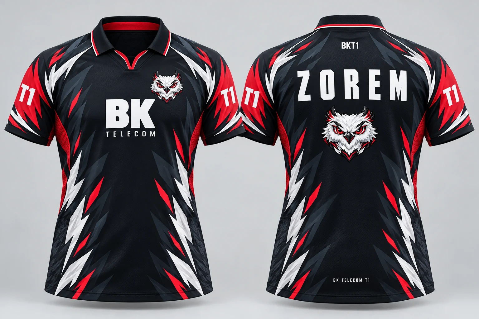 Uniforme local de BKT1 con ZOREM, vistas frontal y posterior